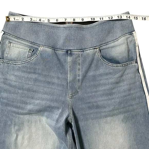 Halara Flex High Waisted Stripe Wide Leg Jeans w/ Pockets Size Medium - Picture 5 of 11